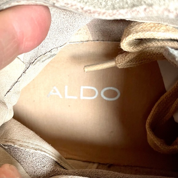 Aldo Suede Leather Lace Up Women's Sneakers Tan Size 7.5 - Picture 6 of 9